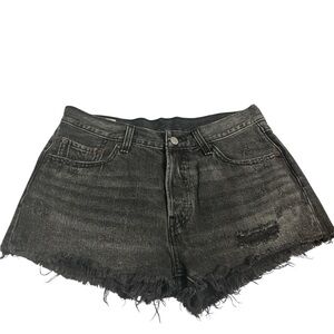 Levi's Black Jean Shorts Distressed Cut-Off Style